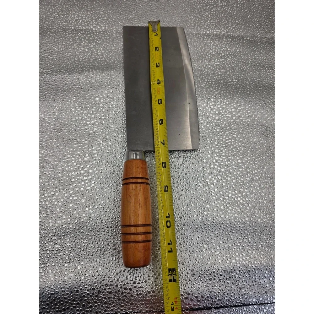 JR 20504 Stainless Steel Meat Cleaver Butcher Knife Wooden Handle 12 Inch O2